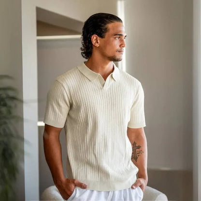 Men's Ribbed Polo Shirt